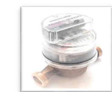 Módulo integrable Built-in RF instalado sobre medidor de agua monochorro