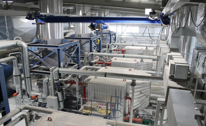 Sala de equipos de la planta de ciclo combinado de Elabuga