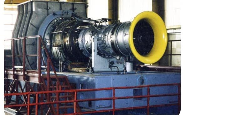 Banco de pruebas de turbina de gas en planta